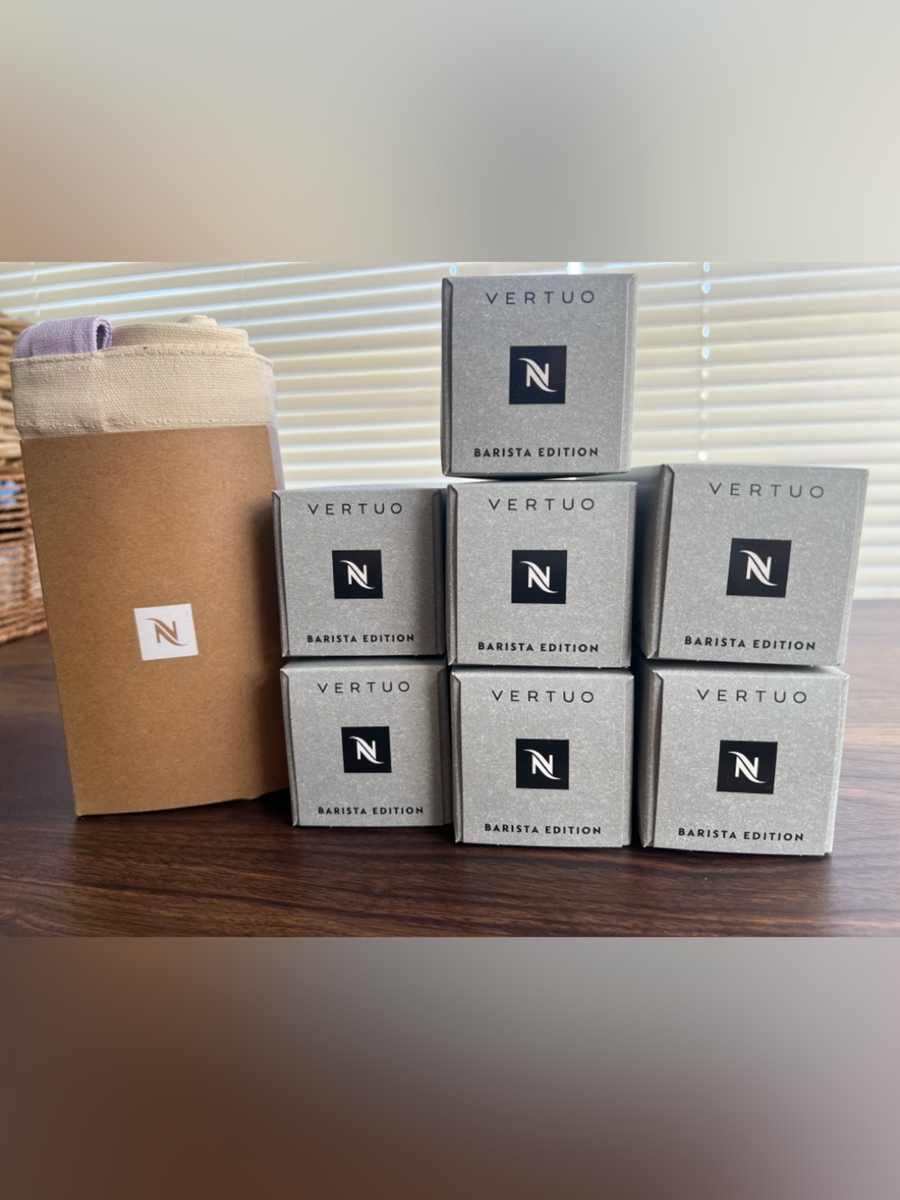 ☕️7x Sleeves Nespresso Tote and Oatly Barista Edition Vertuo Capsules - Gray☕️